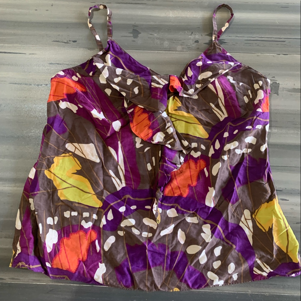 Lucky Multi Color Spaghetti Strap Tank Size XL
